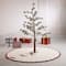 Glitzhome® 52" Knitted White Christmas Tree Skirt with Red Trim & Pom Pom